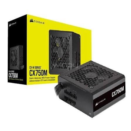 Fuente De Poder Corsair CX750M 80 Plus Bronze Semimodular Black