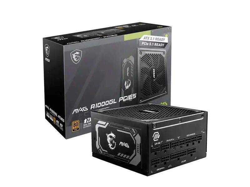Fuente De Poder MSI Mag A1000GL Gold 1000W White