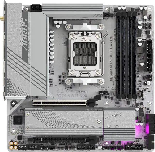 PLACA MADRE B650M GIGABYTE AORUS ELITE AX ICE - AMD AM5