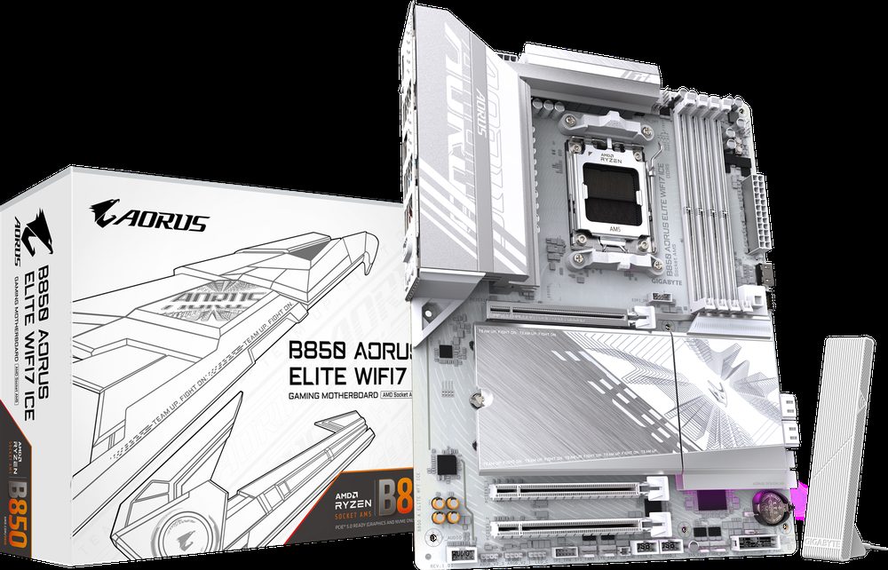 PLACA MADRE B850 GIGABYTE AORUS ELITE WIFI7 ICE - AMD AM5