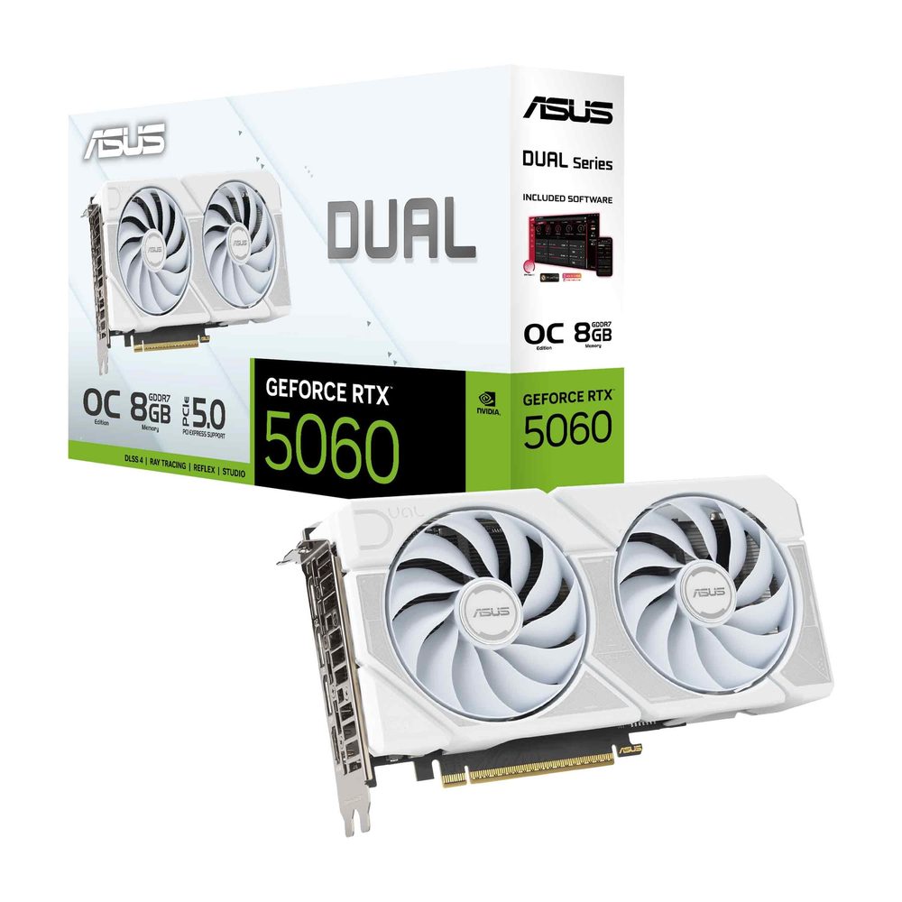 TARJETA DE VIDEO NVIDIA GEFORCE RTX 5060 8GB ASUS DUAL WHITE