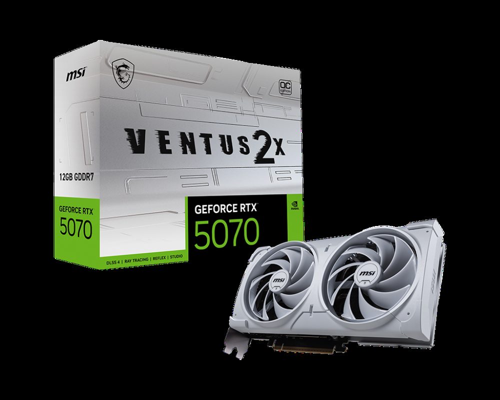TARJETA DE VIDEO NVIDIA GEFORCE RTX 5070 12GB MSI VENTUS 2X WHITE