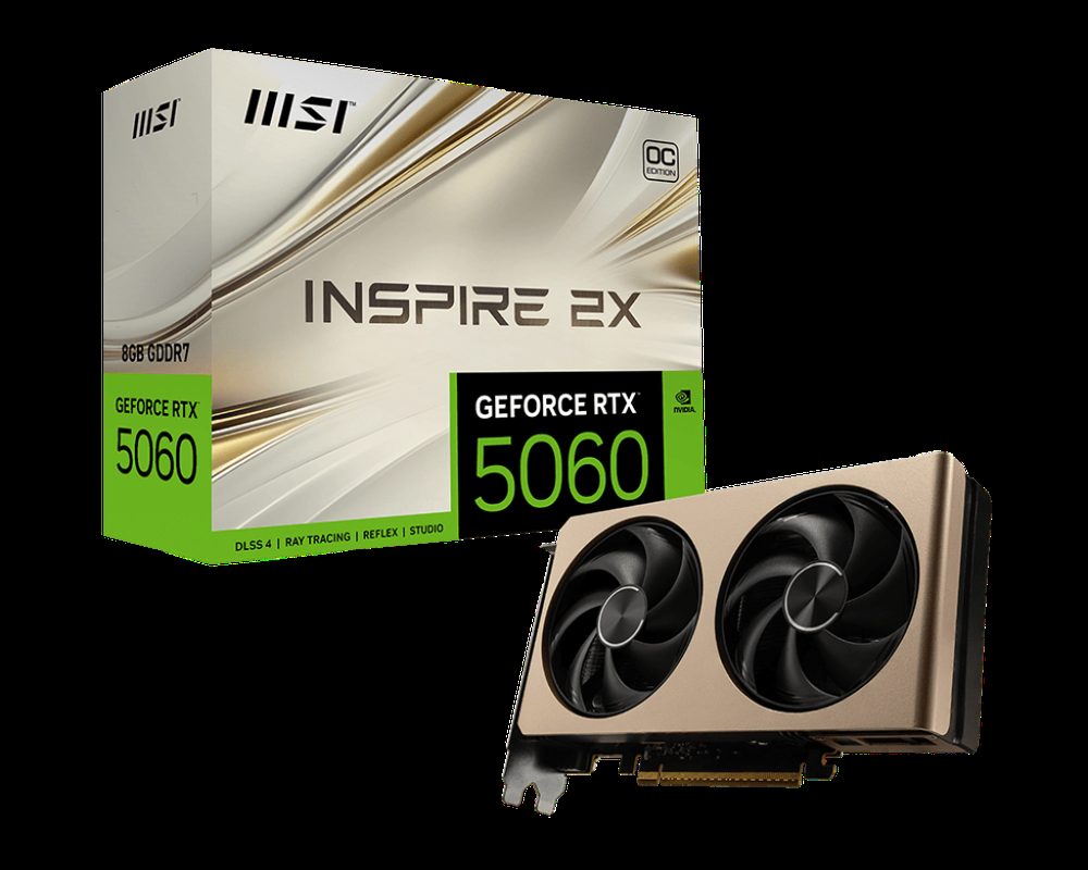 TARJETA VIDEO NVIDIA GEFORCE RTX 5060 MSI INSPIRE 2X OC - 8GB