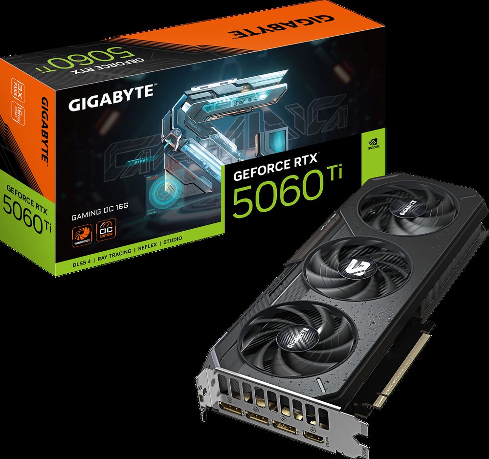 TARJETA VIDEO NVIDIA GEFORCE RTX 5060TI GIGABYTE GAMING OC 16GB GDDR7