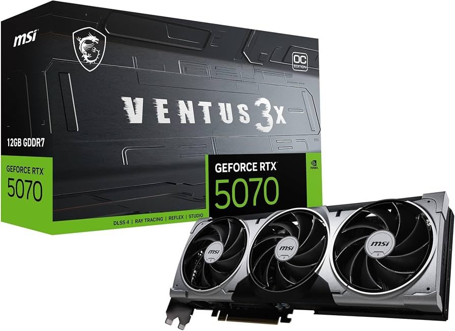 TARJETA VIDEO NVIDIA GEFORCE RTX 5070 MSI VENTUS 3X OC - 12GB