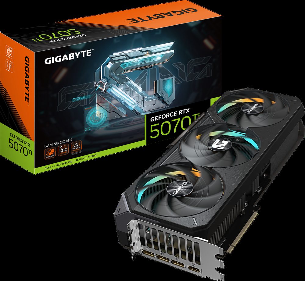 TARJETA VIDEO NVIDIA GEFORCE RTX 5070TI GIGABYTE GAMING OC - 16GB